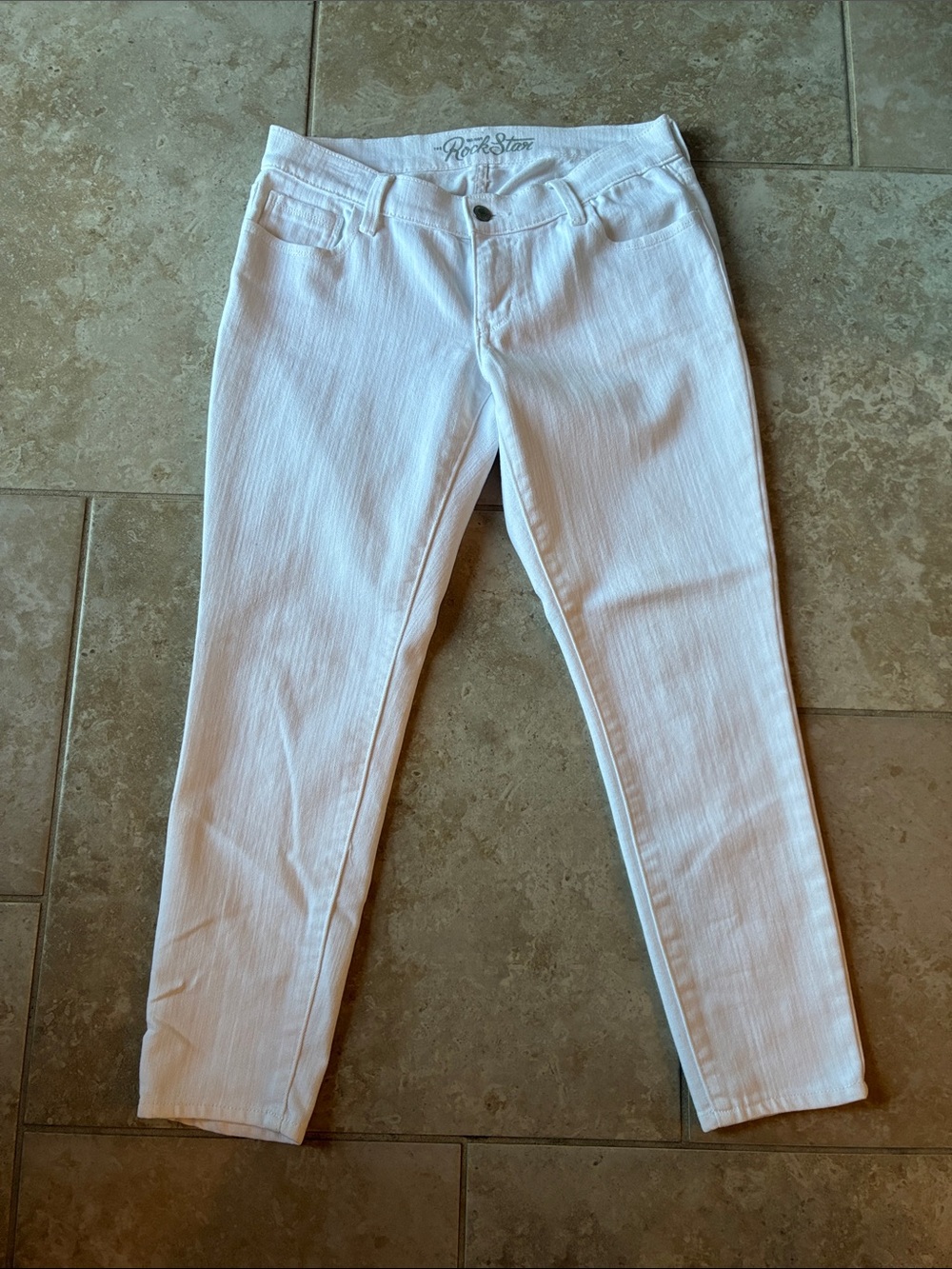 Rock Star White Ankle Jeans for Women